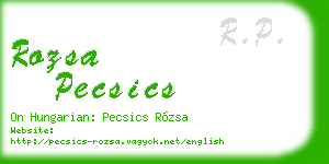 rozsa pecsics business card