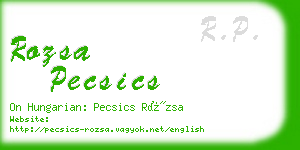 rozsa pecsics business card